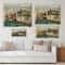 Designart - Old Houses On The Island of Mykonos Greece - Nautical & Coastal Print on Natural Pine Wood